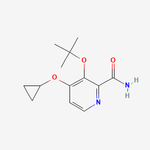 molecular formula C13H18N2O3 B14836238 3-Tert-butoxy-4-cyclopropoxypicolinamide 