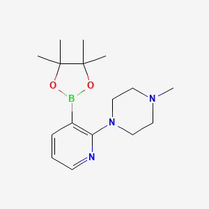 molecular formula C16H26BN3O2 B14836258 1-Methyl-4-(3-(4,4,5,5-tetramethyl-1,3,2-dioxaborolan-2-YL)pyridin-2-YL)piperazine 