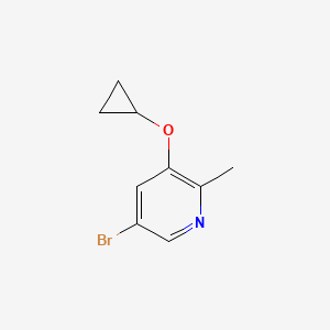 molecular formula C9H10BrNO B14836285 5-Bromo-3-cyclopropoxy-2-methylpyridine 