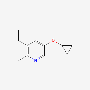 molecular formula C11H15NO B14836286 5-Cyclopropoxy-3-ethyl-2-methylpyridine 