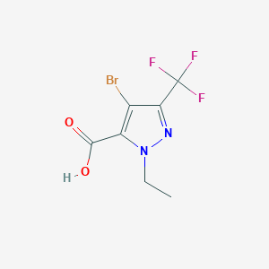 molecular formula C7H6BrF3N2O2 B1483632 4-bromo-1-ethyl-3-(trifluoromethyl)-1H-pyrazole-5-carboxylic acid CAS No. 2091632-92-5