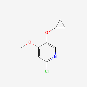 molecular formula C9H10ClNO2 B14836327 2-Chloro-5-cyclopropoxy-4-methoxypyridine 