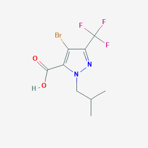 molecular formula C9H10BrF3N2O2 B1483634 4-bromo-1-isobutyl-3-(trifluoromethyl)-1H-pyrazole-5-carboxylic acid CAS No. 2098073-81-3