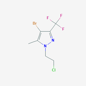 molecular formula C7H7BrClF3N2 B1483635 4-bromo-1-(2-chloroethyl)-5-methyl-3-(trifluoromethyl)-1H-pyrazole CAS No. 2090575-16-7