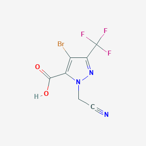 molecular formula C7H3BrF3N3O2 B1483636 4-bromo-1-(cyanomethyl)-3-(trifluoromethyl)-1H-pyrazole-5-carboxylic acid CAS No. 2091690-54-7