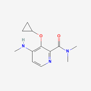 molecular formula C12H17N3O2 B14836372 3-Cyclopropoxy-N,N-dimethyl-4-(methylamino)picolinamide 