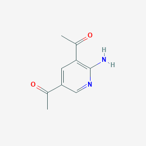 molecular formula C9H10N2O2 B14836374 1-(5-Acetyl-2-aminopyridin-3-YL)ethanone 