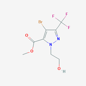 molecular formula C8H8BrF3N2O3 B1483641 methyl 4-bromo-1-(2-hydroxyethyl)-3-(trifluoromethyl)-1H-pyrazole-5-carboxylate CAS No. 2098074-09-8