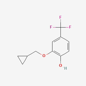 molecular formula C11H11F3O2 B14836415 2-(Cyclopropylmethoxy)-4-(trifluoromethyl)phenol 