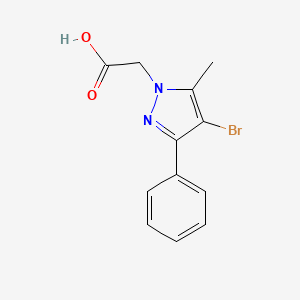 molecular formula C12H11BrN2O2 B1483642 2-(4-溴-5-甲基-3-苯基-1H-吡唑-1-基)乙酸 CAS No. 2098074-11-2