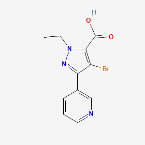 molecular formula C11H10BrN3O2 B1483644 4-bromo-1-ethyl-3-(pyridin-3-yl)-1H-pyrazole-5-carboxylic acid CAS No. 2097963-53-4