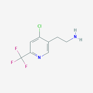 molecular formula C8H8ClF3N2 B14836442 2-[4-Chloro-6-(trifluoromethyl)pyridin-3-YL]ethanamine 