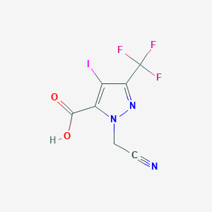 molecular formula C7H3F3IN3O2 B1483646 1-(cyanomethyl)-4-iodo-3-(trifluoromethyl)-1H-pyrazole-5-carboxylic acid CAS No. 2092249-84-6