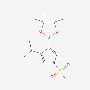 molecular formula C14H24BNO4S B14836463 3-Isopropyl-1-(methylsulfonyl)-4-(4,4,5,5-tetramethyl-1,3,2-dioxaborolan-2-YL)-pyrrole 