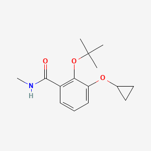 molecular formula C15H21NO3 B14836475 2-Tert-butoxy-3-cyclopropoxy-N-methylbenzamide 