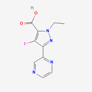 molecular formula C10H9IN4O2 B1483649 1-乙基-4-碘-3-(吡嗪-2-基)-1H-吡唑-5-羧酸 CAS No. 2098136-64-0