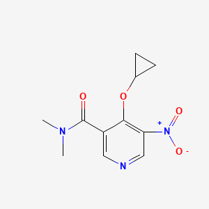 molecular formula C11H13N3O4 B14836493 4-Cyclopropoxy-N,N-dimethyl-5-nitronicotinamide 