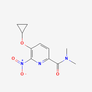 molecular formula C11H13N3O4 B14836512 5-Cyclopropoxy-N,N-dimethyl-6-nitropicolinamide 