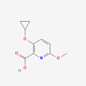 molecular formula C10H11NO4 B14836523 3-Cyclopropoxy-6-methoxypicolinic acid 