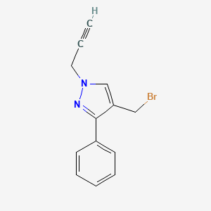 molecular formula C13H11BrN2 B1483654 4-(bromomethyl)-3-phenyl-1-(prop-2-yn-1-yl)-1H-pyrazole CAS No. 2092803-15-9