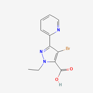 4-bromo-1-ethyl-3-(pyridin-2-yl)-1H-pyrazole-5-carboxylic acid