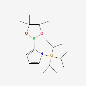 molecular formula C19H36BNO2Si B14836590 2-(4,4,5,5-Tetramethyl-1,3,2-dioxaborolan-2-YL)-1-(triisopropylsilyl)-1H-pyrrole 