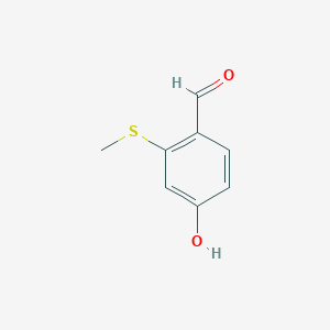 molecular formula C8H8O2S B14836616 4-Hydroxy-2-(methylthio)benzaldehyde 