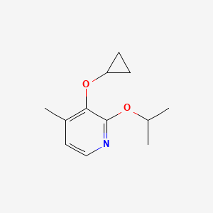 molecular formula C12H17NO2 B14836617 3-Cyclopropoxy-2-isopropoxy-4-methylpyridine 