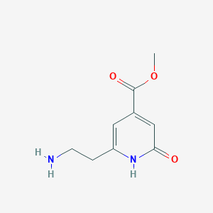 molecular formula C9H12N2O3 B14836630 Methyl 2-(2-aminoethyl)-6-hydroxyisonicotinate 