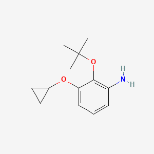 molecular formula C13H19NO2 B14836637 2-Tert-butoxy-3-cyclopropoxyaniline CAS No. 1243445-61-5