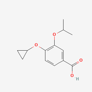 molecular formula C13H16O4 B14836647 4-Cyclopropoxy-3-isopropoxybenzoic acid 