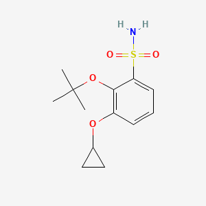 molecular formula C13H19NO4S B14836658 2-Tert-butoxy-3-cyclopropoxybenzenesulfonamide 