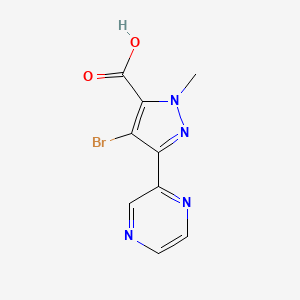 4-bromo-1-methyl-3-(pyrazin-2-yl)-1H-pyrazole-5-carboxylic acid