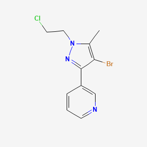 3-(4-bromo-1-(2-chloroethyl)-5-methyl-1H-pyrazol-3-yl)pyridine