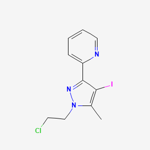 2-(1-(2-chloroethyl)-4-iodo-5-methyl-1H-pyrazol-3-yl)pyridine