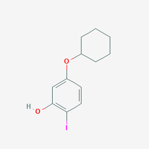 molecular formula C12H15IO2 B14836719 5-(Cyclohexyloxy)-2-iodophenol 