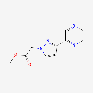 molecular formula C10H10N4O2 B1483672 methyl 2-(3-(pyrazin-2-yl)-1H-pyrazol-1-yl)acetate CAS No. 1019010-09-3