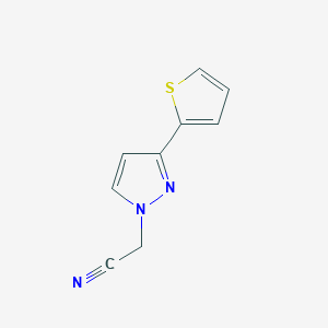 molecular formula C9H7N3S B1483677 2-(3-(噻吩-2-基)-1H-吡唑-1-基)乙腈 CAS No. 1801971-79-8