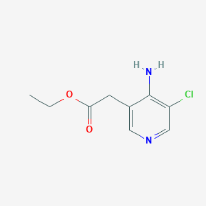 molecular formula C9H11ClN2O2 B14836791 Ethyl (4-amino-5-chloropyridin-3-YL)acetate 