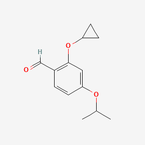 molecular formula C13H16O3 B14836792 2-Cyclopropoxy-4-isopropoxybenzaldehyde 