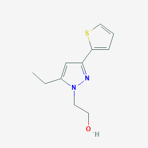 molecular formula C11H14N2OS B1483680 2-(5-ethyl-3-(thiophen-2-yl)-1H-pyrazol-1-yl)ethan-1-ol CAS No. 2098047-12-0