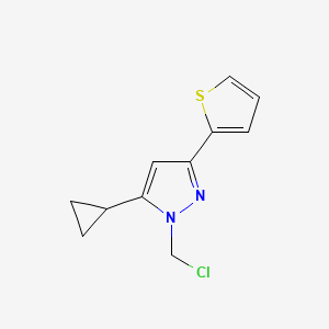 1-(chloromethyl)-5-cyclopropyl-3-(thiophen-2-yl)-1H-pyrazole