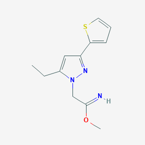 molecular formula C12H15N3OS B1483683 methyl 2-(5-ethyl-3-(thiophen-2-yl)-1H-pyrazol-1-yl)acetimidate CAS No. 2098110-89-3