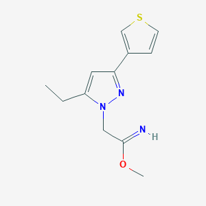 molecular formula C12H15N3OS B1483684 methyl 2-(5-ethyl-3-(thiophen-3-yl)-1H-pyrazol-1-yl)acetimidate CAS No. 2098130-85-7