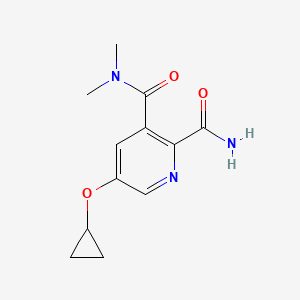 molecular formula C12H15N3O3 B14836844 5-Cyclopropoxy-N3,N3-dimethylpyridine-2,3-dicarboxamide 