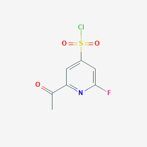 molecular formula C7H5ClFNO3S B14836862 2-Acetyl-6-fluoropyridine-4-sulfonyl chloride 