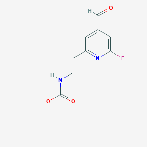 molecular formula C13H17FN2O3 B14836869 Tert-butyl 2-(6-fluoro-4-formylpyridin-2-YL)ethylcarbamate 