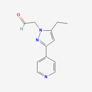 molecular formula C12H13N3O B1483689 2-(5-乙基-3-(吡啶-4-基)-1H-吡唑-1-基)乙醛 CAS No. 2097964-33-3