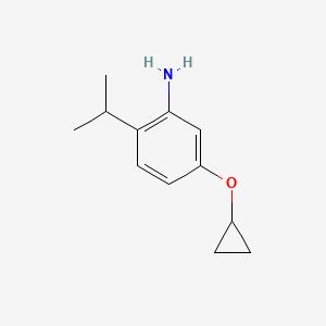 molecular formula C12H17NO B14836946 5-Cyclopropoxy-2-isopropylaniline 