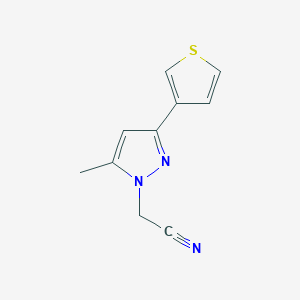molecular formula C10H9N3S B1483695 2-(5-methyl-3-(thiophen-3-yl)-1H-pyrazol-1-yl)acetonitrile CAS No. 2098015-55-3